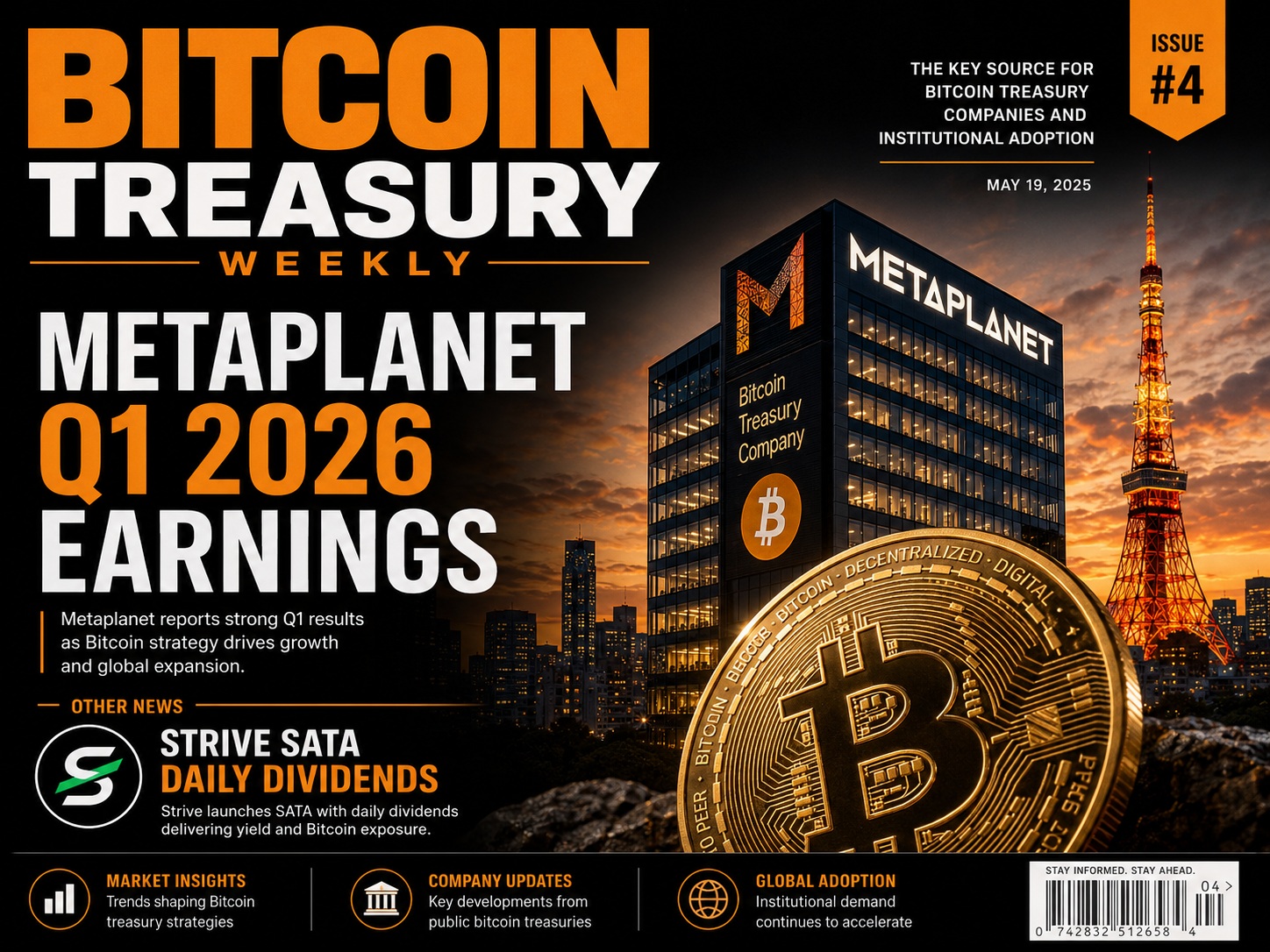 Bitcoin Treasury Weekly #4: Metaplanet Q1 2026 Earnings and Strive SATA Daily Dividends